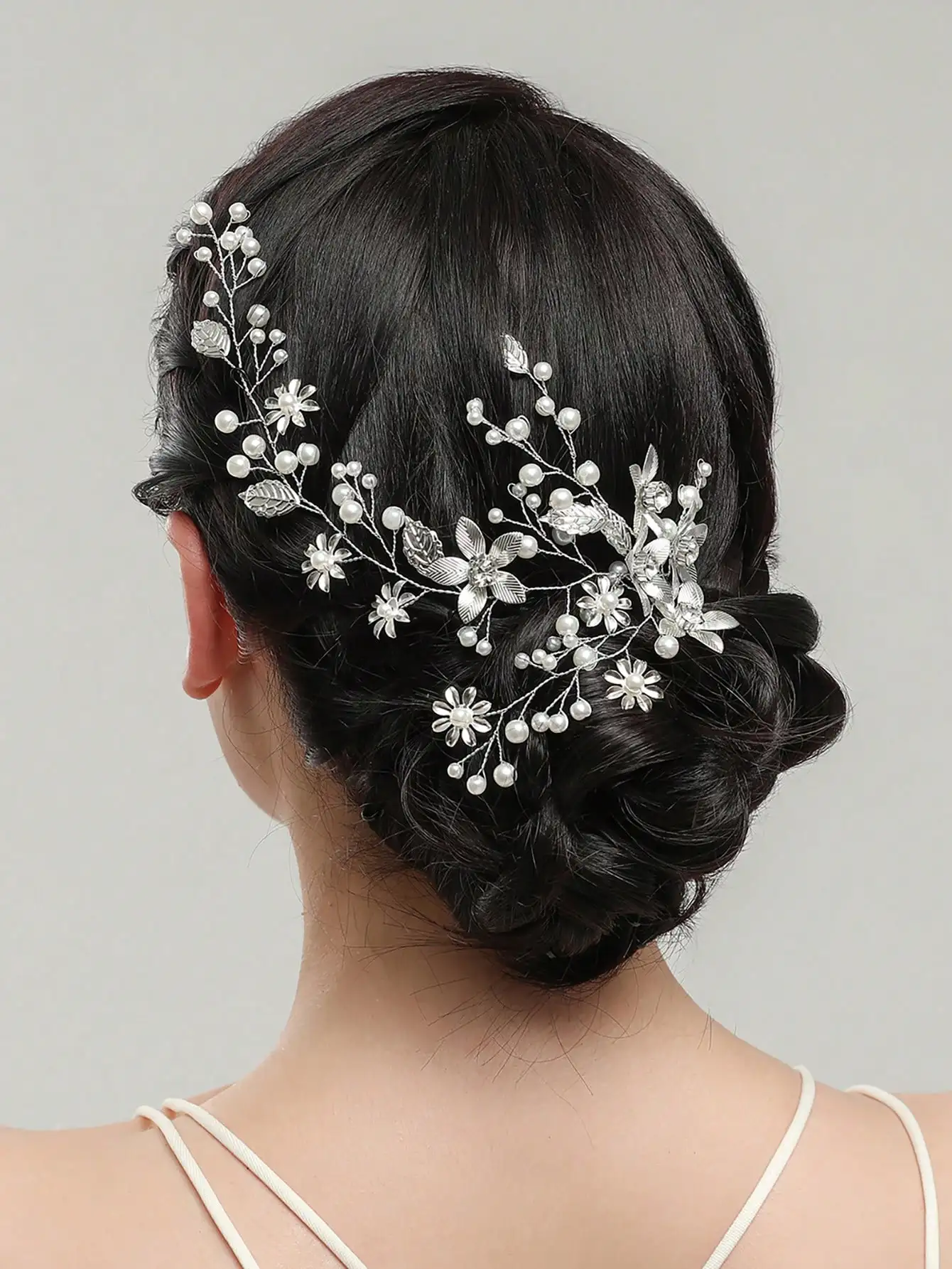 

Handmade Fashion Pearl Flower Hair Vine Headband Leaf Hairband Tiara Bridal Wedding Hair Accessories Jewelry Hair Vine Headband