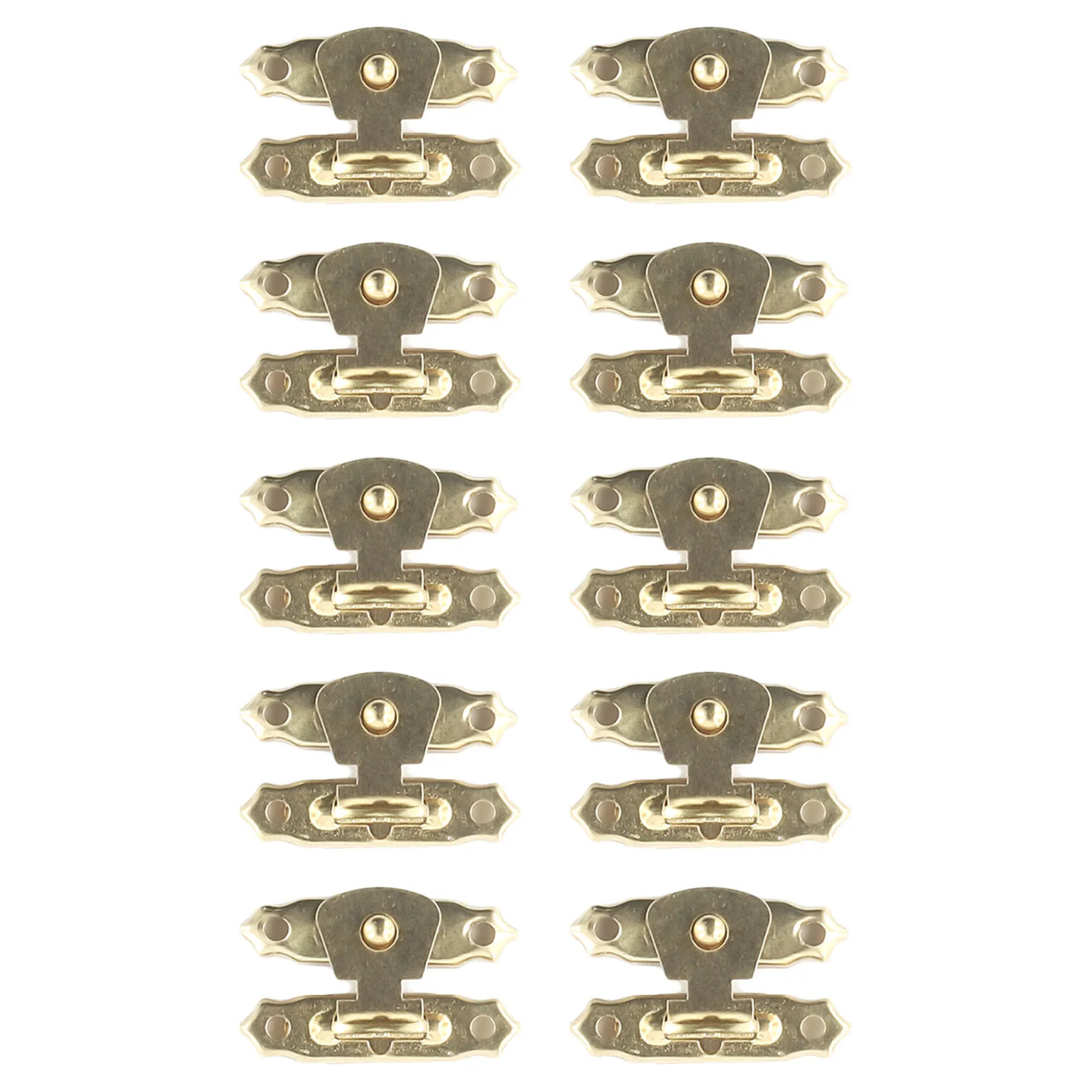 10pcs/kit Vintage Antique Latch Hasps Jewelry Box Toggle Lock Furniture Fittings Hardware With Screws Bronze/silver/yellow