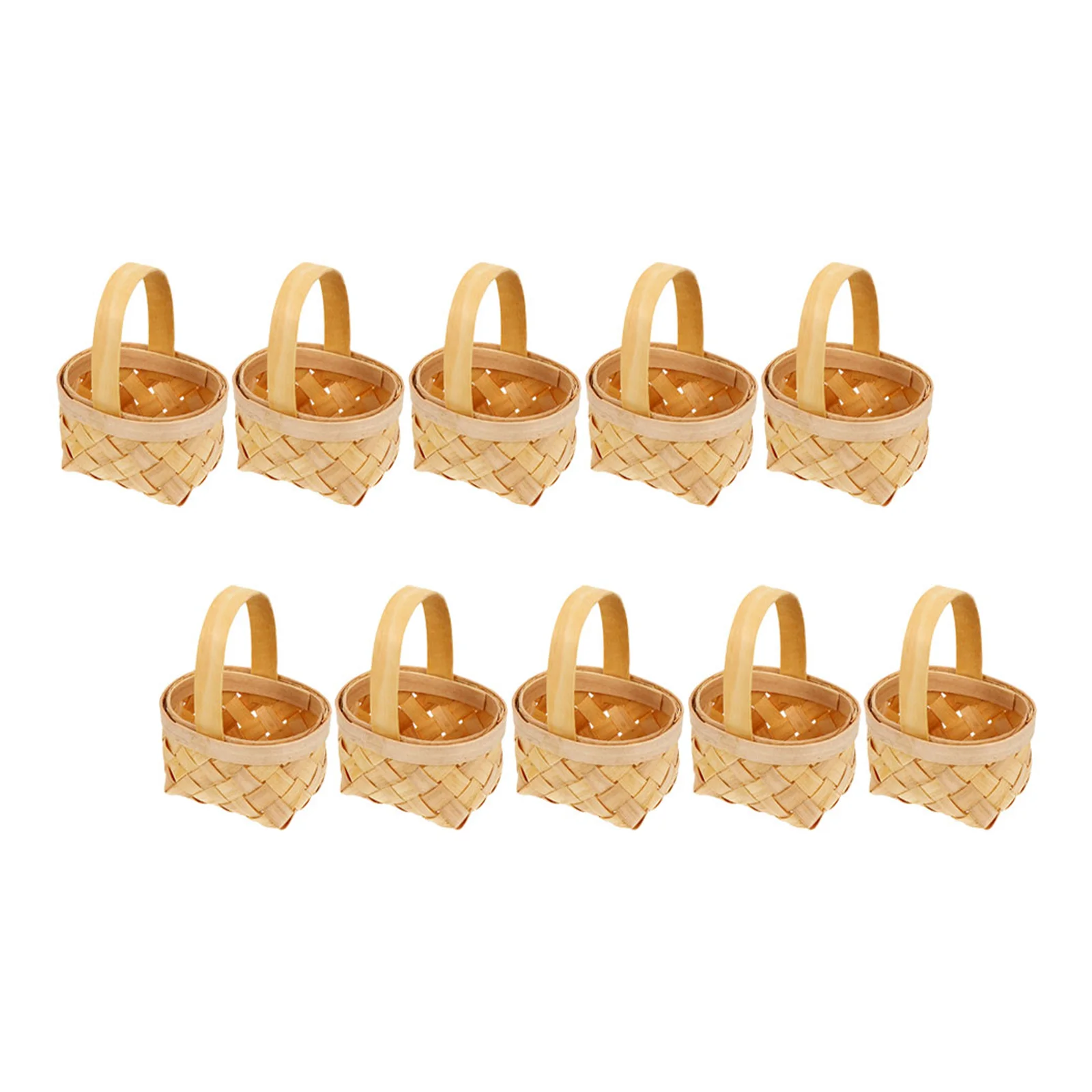

10Pcs Portable Wooden Baskets Elegant Tiny Gift Storage Boxes for Chocolates Candies Wedding Banquet Party Use