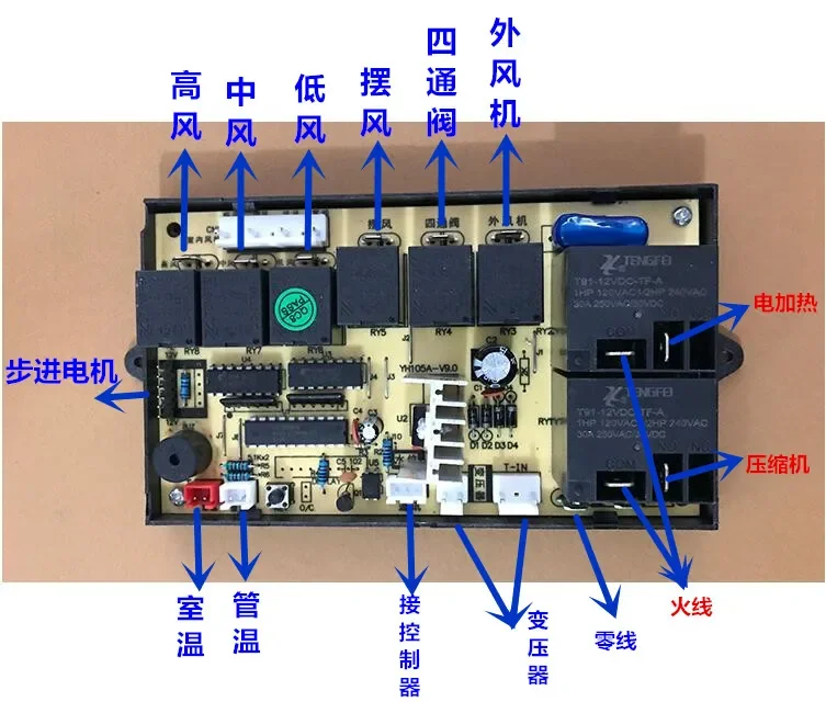 Central air conditioning duct machine general computer board cabinet machine controller touch key auxiliary heat