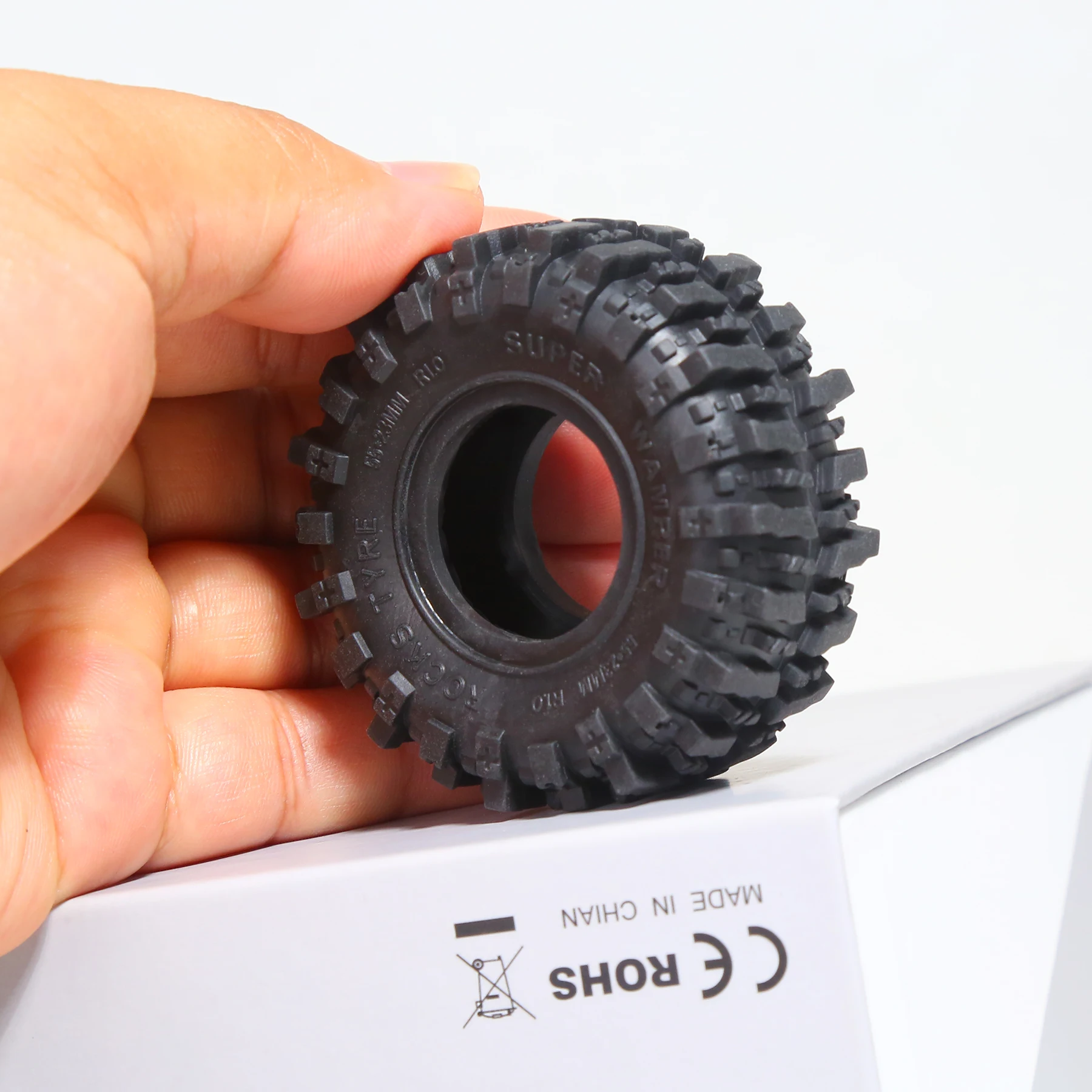 1.0 RC Tires 55mm * 23mm 1/24 Crawler Tires 1/18 All Terrain Tyres For 1:24 1:18 Crawler Car SCX24 FMS AX24 FCX18 FCX24 TRX4M