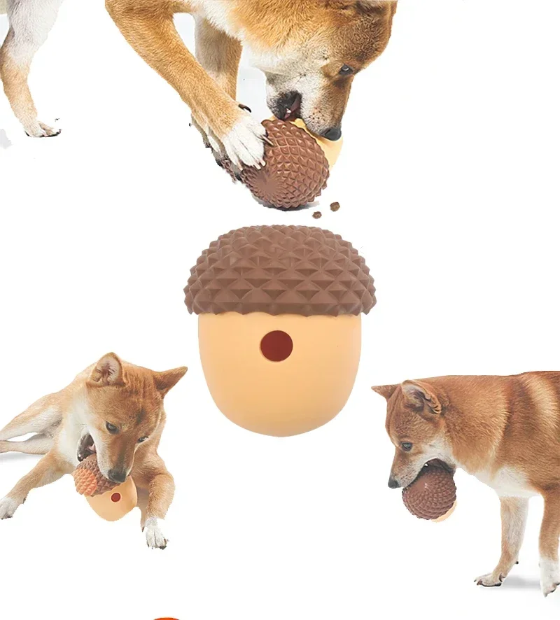 

Dog Toys Leaky Food Ball Interactive Pet Slowly Feeding Bowl Puzzle Toy Pine Cone Dog Teeth Cleaning Chew Toys Pet Supplies