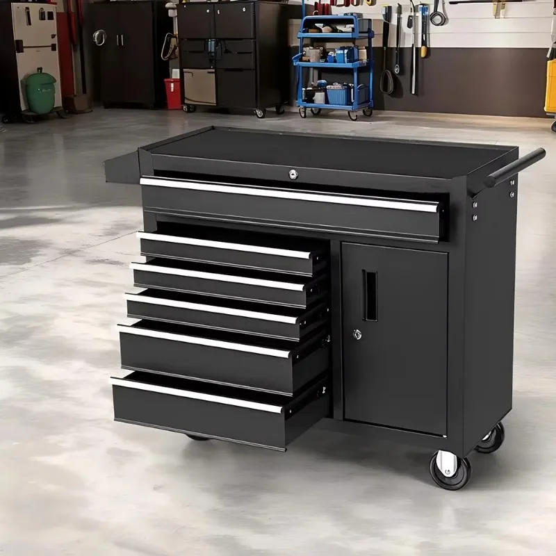 2026 Heavy Duty Work Bench Tool Cabinet Workshop Tool Storage 12-drawer Cabinet With Pegboard Movable Worktable