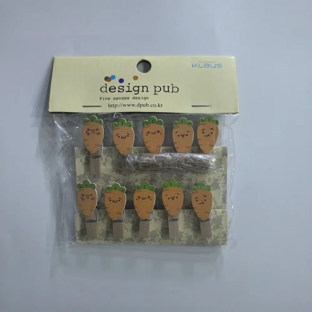 10 Pcs/Lot Creative Cartoon Animal Wooden Clip With Hemp Rope Photo Paper Clothespin Craft Clips Party Decoration Clip