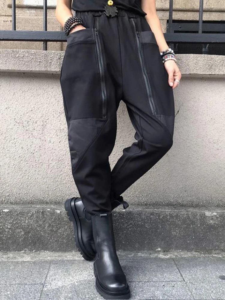 Max LuLu Britische 2024, modische neue Damen-Reißverschlüsse, Punk-Haremshose, Damen, lässige, lockere Hose, weibliche elastische Pantalons