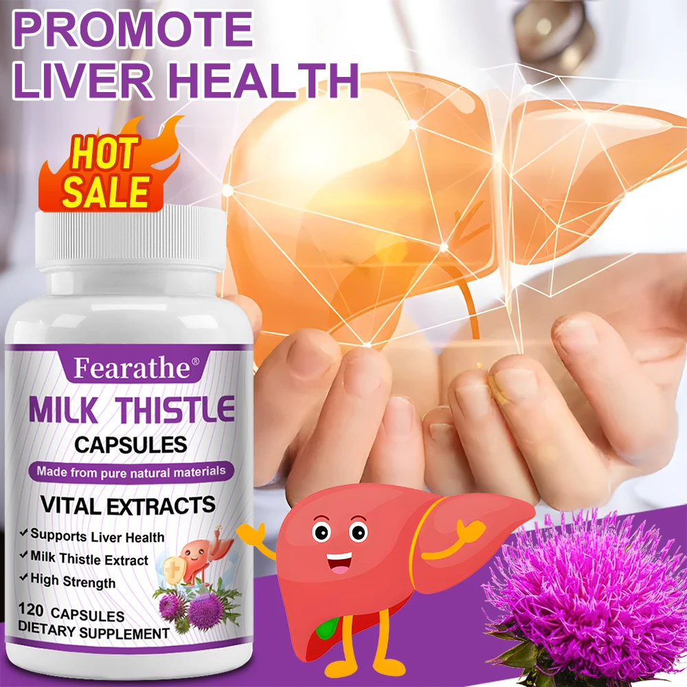 Milk Thistle Extract Capsules with Dandelion & Artichoke, Support Daily Liver Digestive Function, Body Oxidation Resistance