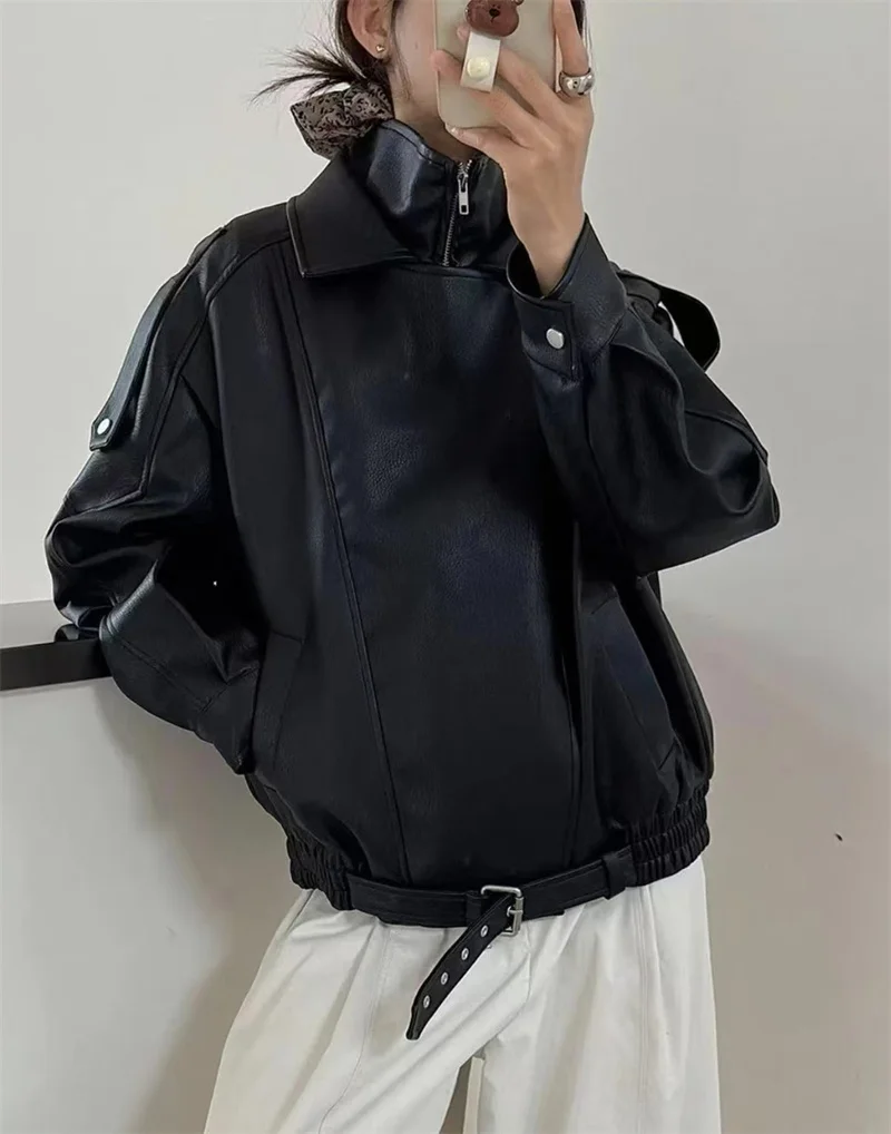 Supplier photo of The Cruelty-Free Leather Biker Jacket