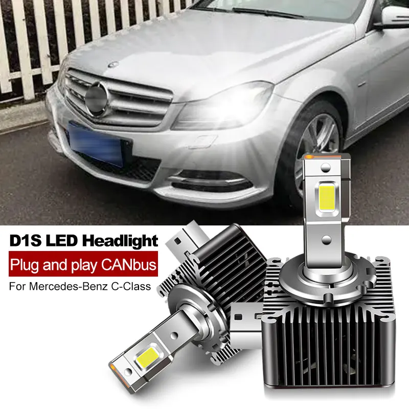 2 szt. Reflektor LED do samochodu CANbus D1S D1R 32000lm zestaw żarówek do wymiany lamp konwersyjnych do Mercedes-Benz klasy C W204 2007-2014