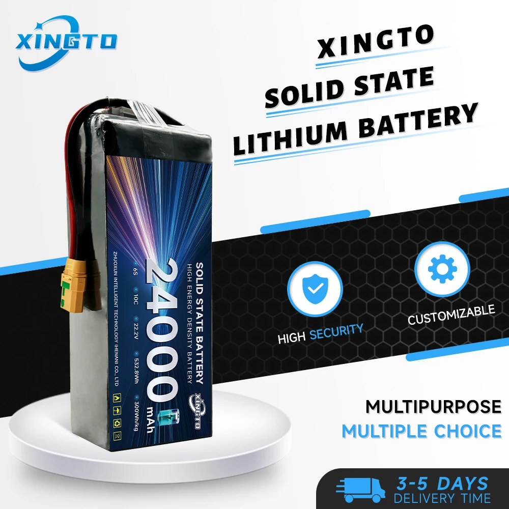 

Лидер продаж, лучшее качество, Xingto 6s, 24000 мАч, 300 Втч/кг, 10c Lipo, твердотельный аккумулятор для дрона с длительным сроком службы