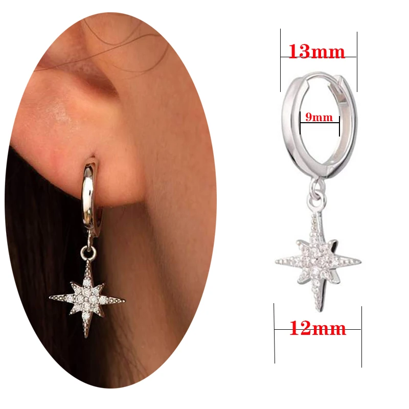 SHADOWHUNTERS الأصلي 925 فضة Starbrust كليب على أقراط للنساء جودة عالية الفضة 925 صنع المجوهرات #1