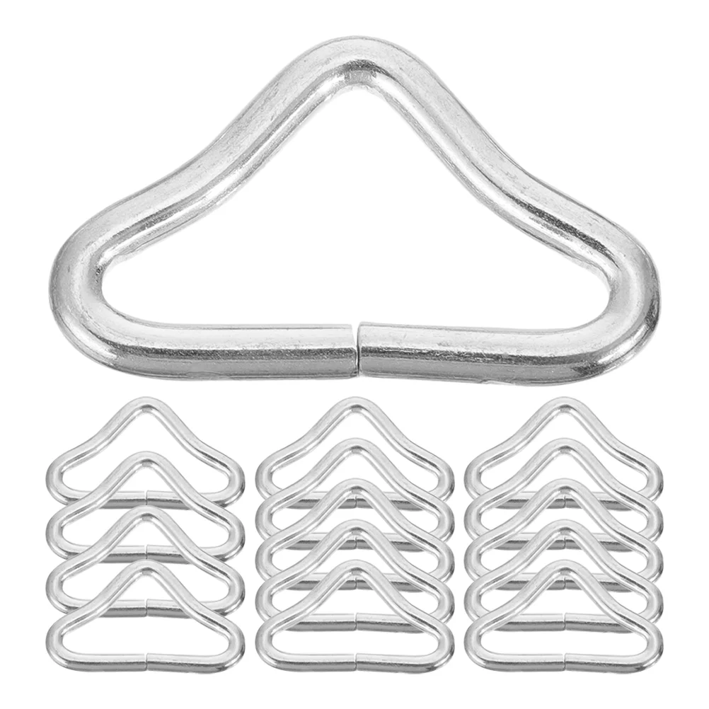 60 Pcs Trampoline Triangle Buckle Reusable Rings Portable 420X250X030CM Buckles Useful Tool Silver DIY Craft Child