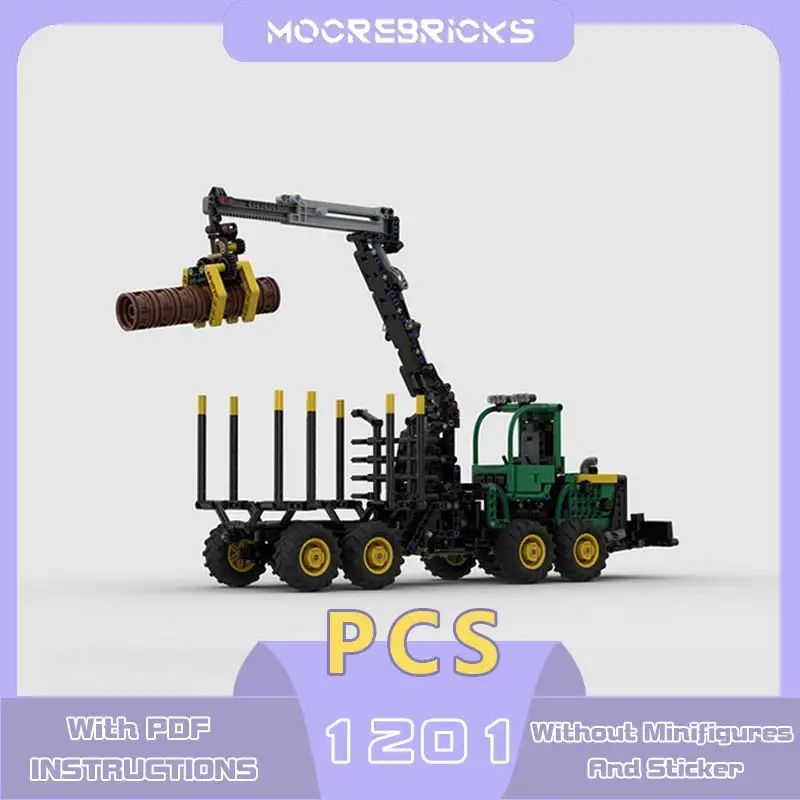 MOC-167194 High-tech Engineering Vehicle Building Blocks 1210E Wheel crane Vehicle Model Bricks Toys Children's Collection Gifts