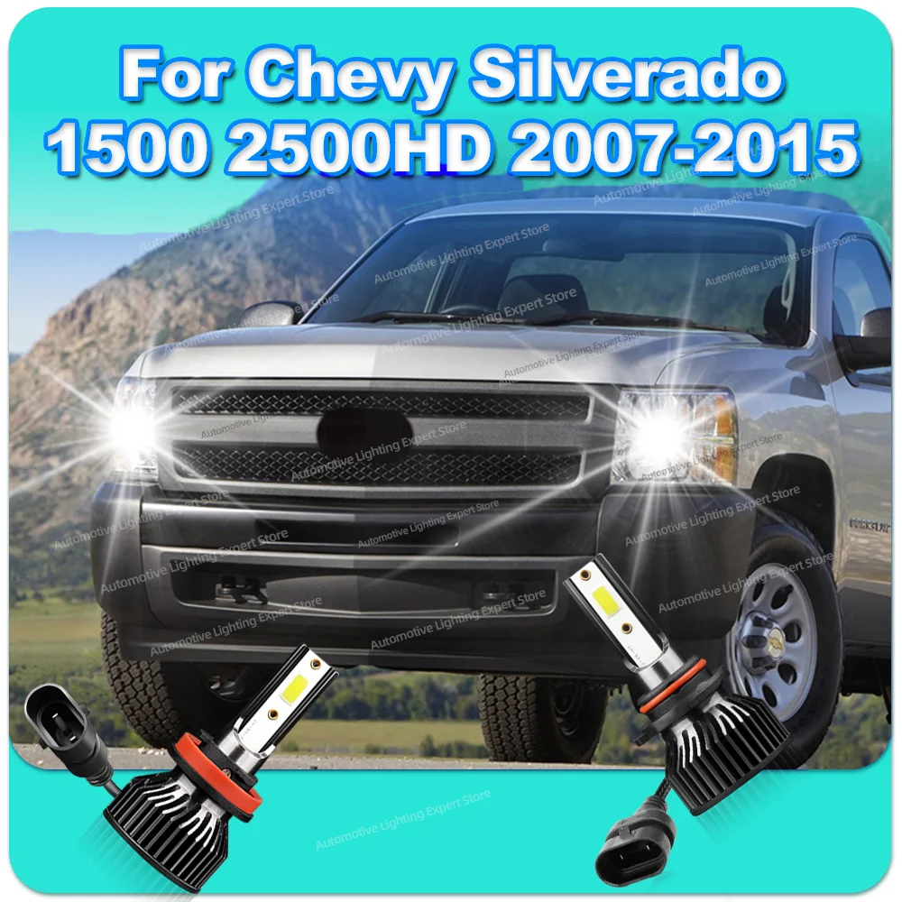 

2/4Pcs Led Car Headlight 180W Bulb 6000K Turbo Lamps with Fan For Chevy Silverado 1500 2500HD 2007-2015 2008 2009 2010 2011 2012