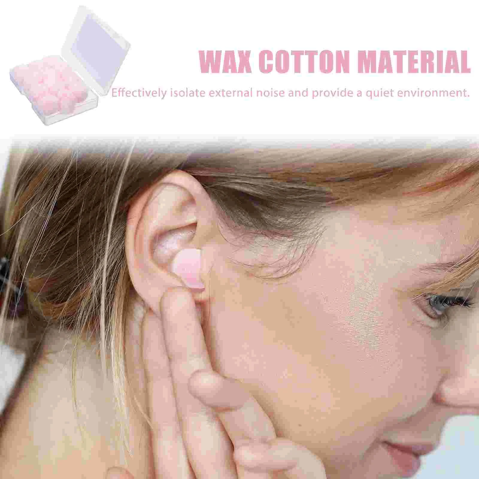 12 Pcs Wax Cotton Earplugs Buds for Work Sleep Sounds Blocking Noise Reduction Cancelling Earbuds Canceling Travel