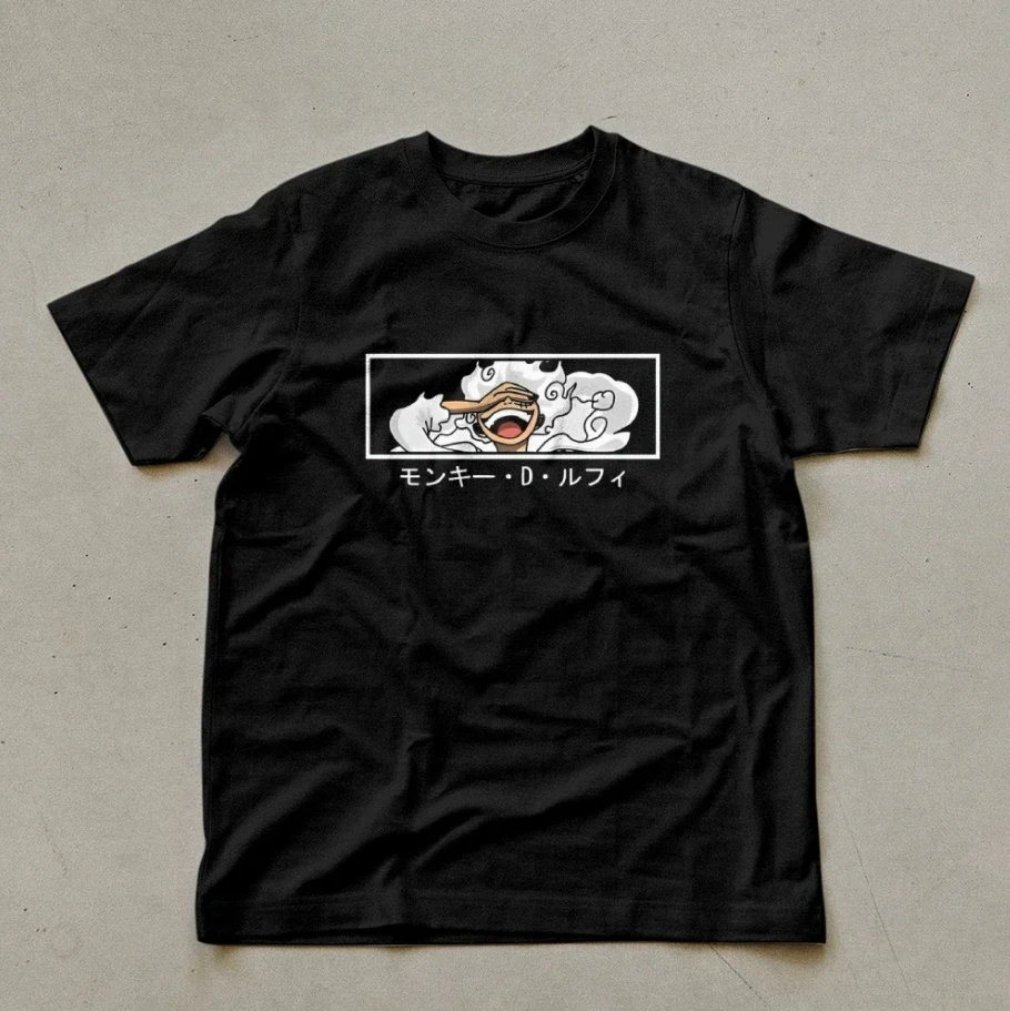 2025 قطعة واحدة على الطراز الياباني الرسوم المتحركة الطباعة فضفاضة الرجعية القطن الثقيل زوجين موضة الجولة الرقبة قصيرة الأكمام تي شيرت