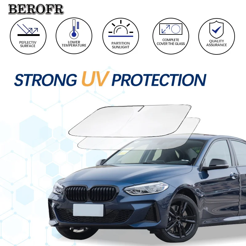 Windshield Sun Shade For BMW 1 Series F20 F21 F40 F52 E82 Sunshade Sun Visor Protector Foldable Blocks UV Rays Keep Car Cooler