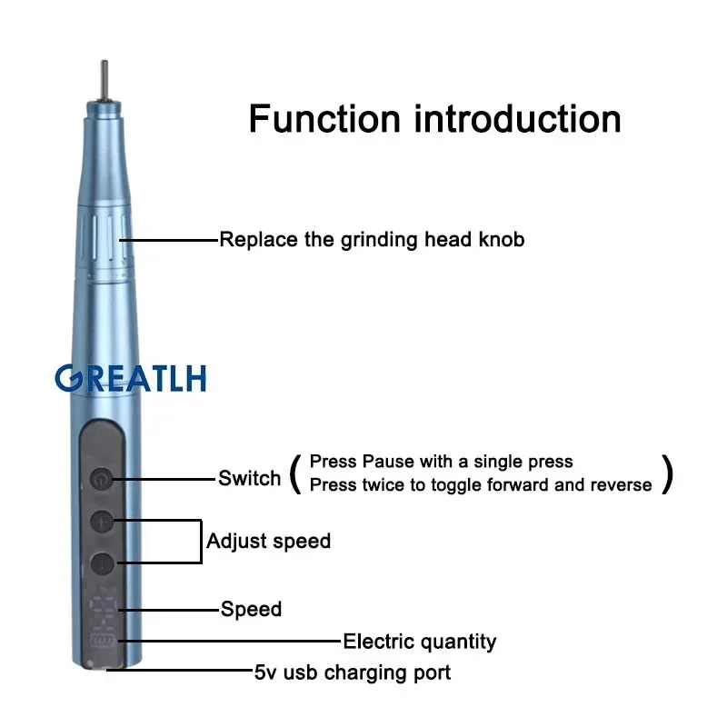 GREATLH Portable Corneal Small Polisher Adjustable Speed Corneal Polisher Ophthalmic Instrument