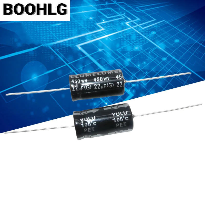 2pcs ELCNK 450V 22uf/33uf/40uf/47uf/68uf/80uf axial polarized electrolytic capacitor 500V 18X30mm