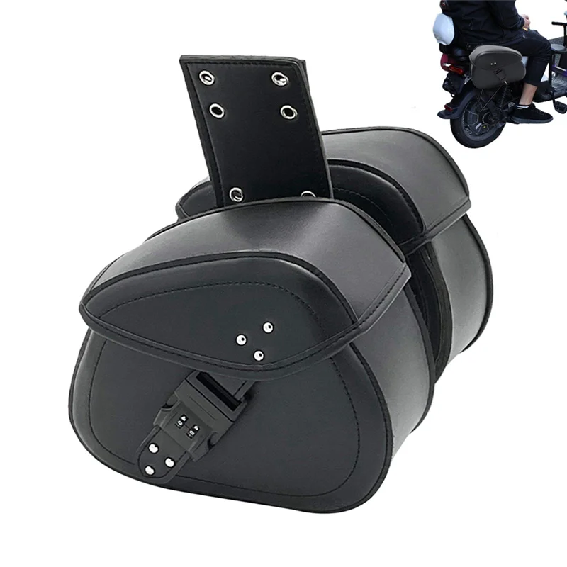 

Large Capacity Saddle Bag Pouch Universal Password Lock Motorcycle Saddlebags Side Tool Storage For Motorbike Cruiser