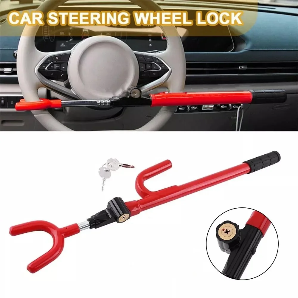 Steering Wheel Lock The Club Twin Hooks Anti Theft Universal Car Van Truck SUV Heavy Duty Security Protection Lock