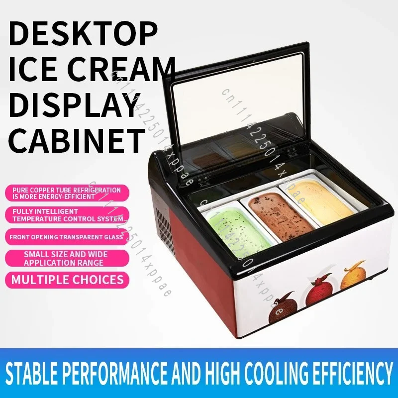 Commercial Freezer Commercial Ice Cream Dessert Freezer Desktop Ice Cream Frozen Float Custom Display Cabinet
