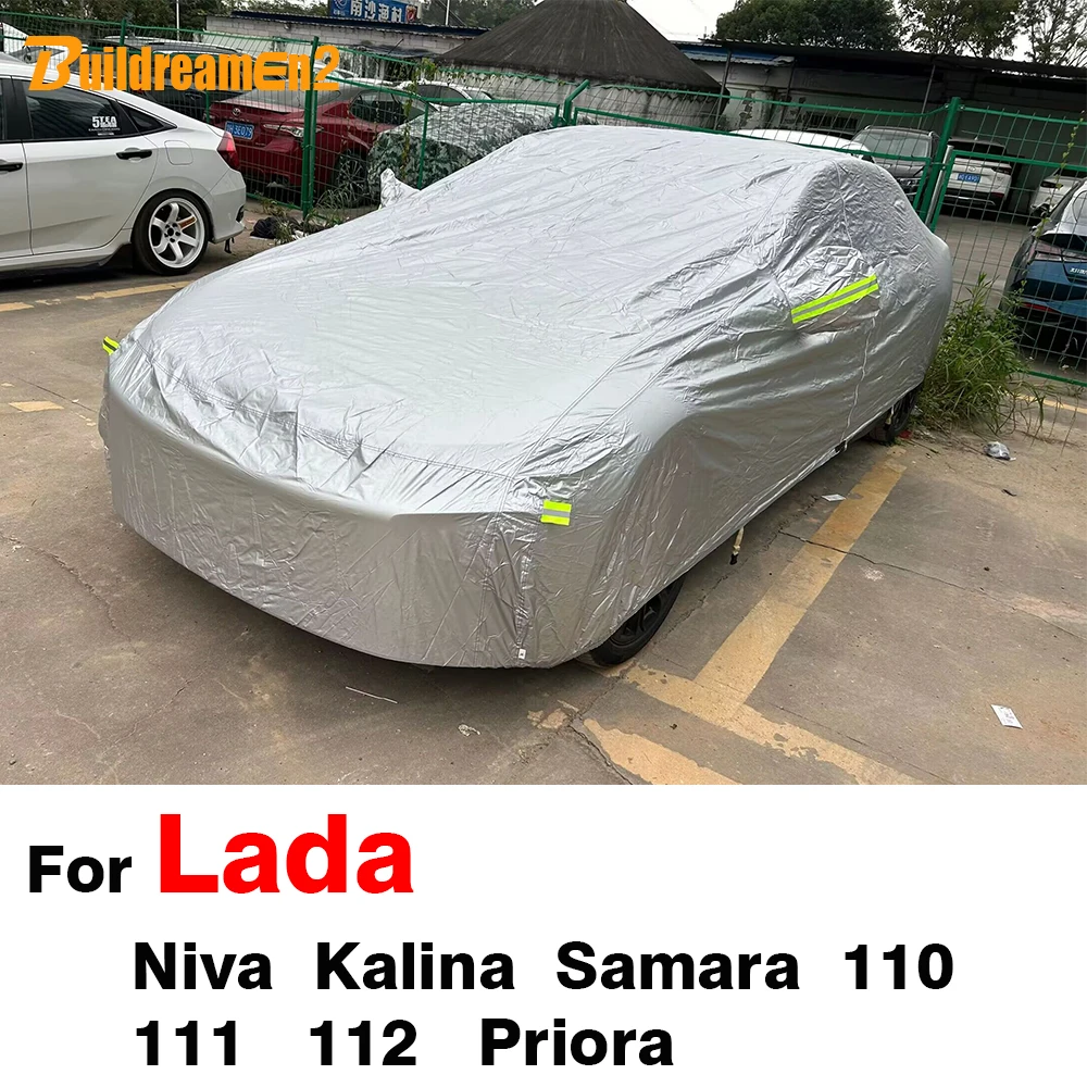 Buildreamen2 Full Car Cover For Lada 110 111 112 Niva Kalina Samara Priora UV Sun Snow Rain Ice Resistant Cover Waterproof