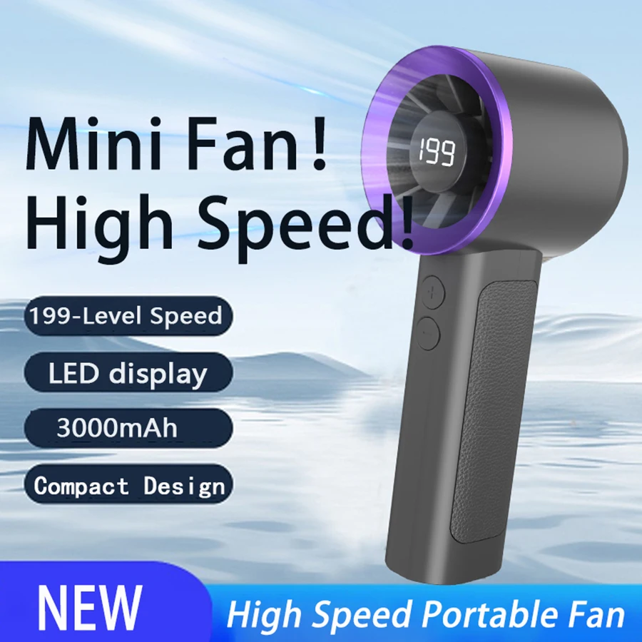 

Мини-ручной вентилятор со сверхвысокоскоростным охлаждением — компактный и элегантный дизайн со светодиодным интеллектуальным дисплеем Портативный портативный и настольный вентилятор двойного назначения