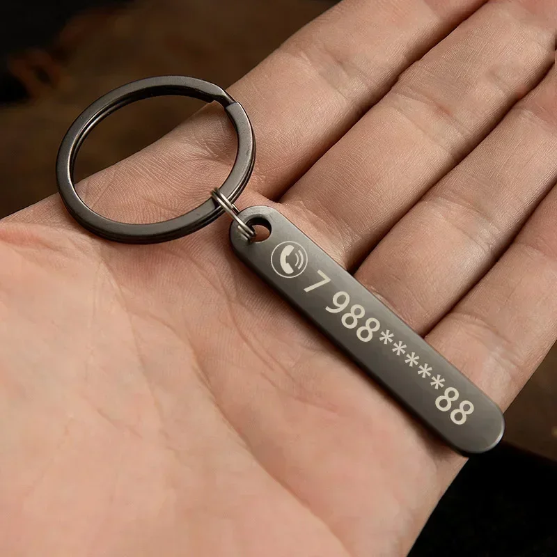 Keychain Personalized Customized Keyring for Car Phone Number Name Gift for Boyfriend Key Chain Car Keychain Personalized