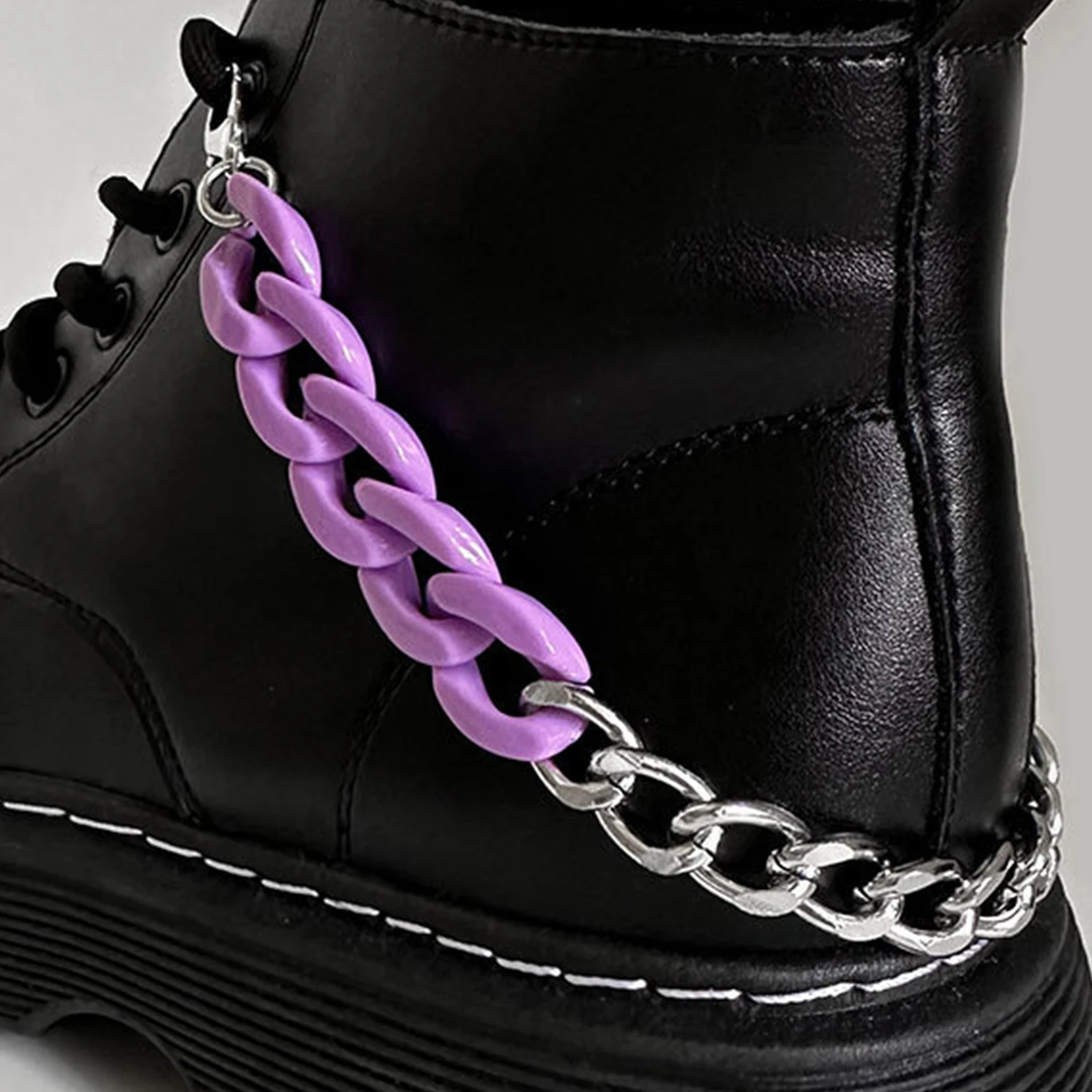 28cm Acrylic Chunky Link Chains DIY Charms For Shoes Decoration MartinBoots Canvas Sneakers Shoe Buckles Accessories 1Pc image 4