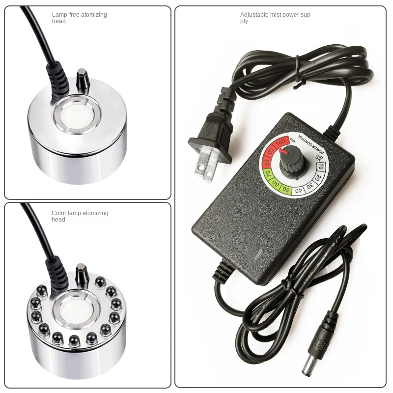 เครื่องเพิ่มความชื้นใน DC24V ปรับปริมาณหมอกอัลตร้าโซนิคเครื่องพ่นละอองหินบอนไซเครื่องพ่นภูมิทัศน์รวมถึงหม้อแปลง220V