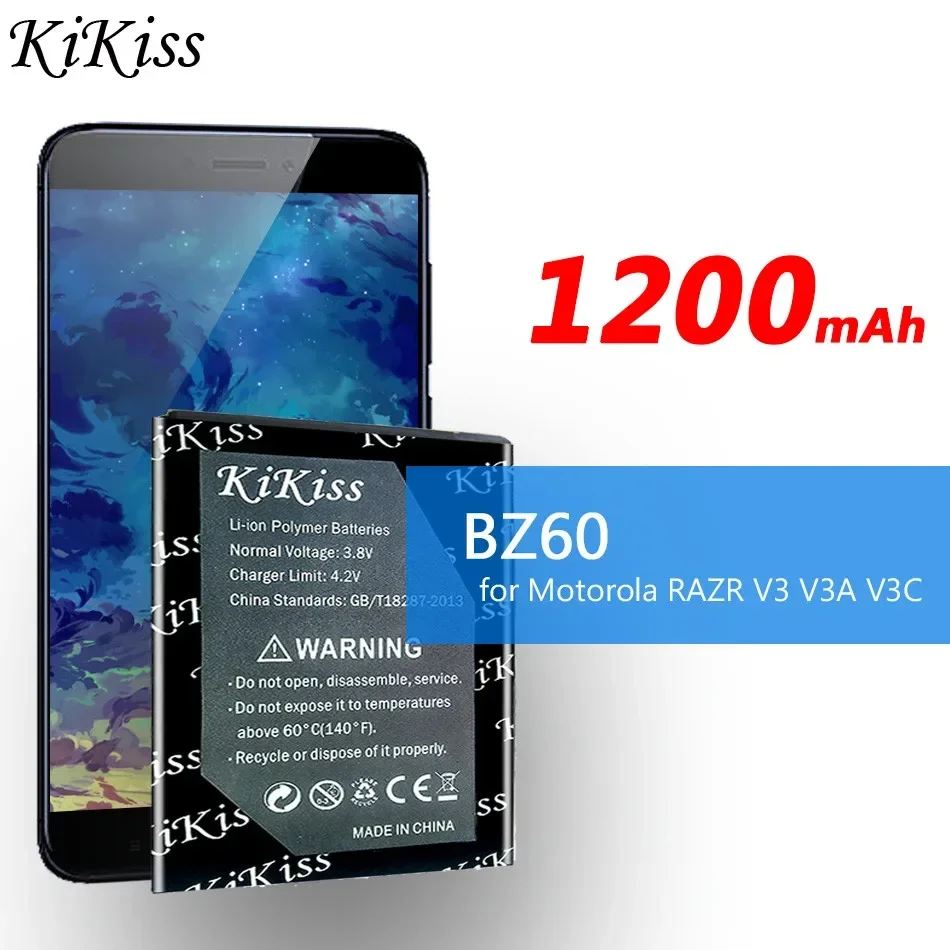 KiKiss Battery BZ60 BZ 60 For MOTOROLA RAZR V3 V3A V3C V3I V3M V3T V3XX V6 Battery Powerful Batterij