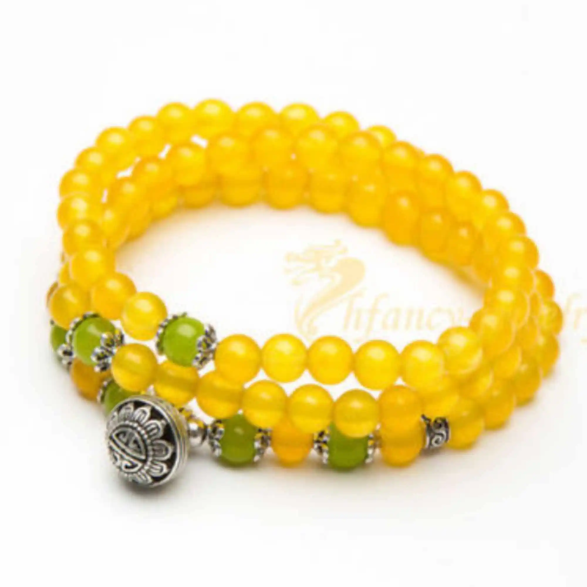 

Stylish Yoga rice topaz jade 6mm 108 bracelet DIY lucky Party Unisex Men Gift Mala Sacred Cuff Beaded Yoga Mala Prayer