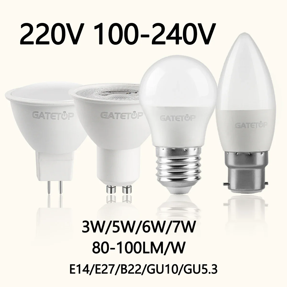 

5/10/20pcs LED Bulb Lamps GU10 G45 Spotligt E27 E14 B22 Base 220V Light Bulb Real Power Lampada Home Living Room LED Bombilla