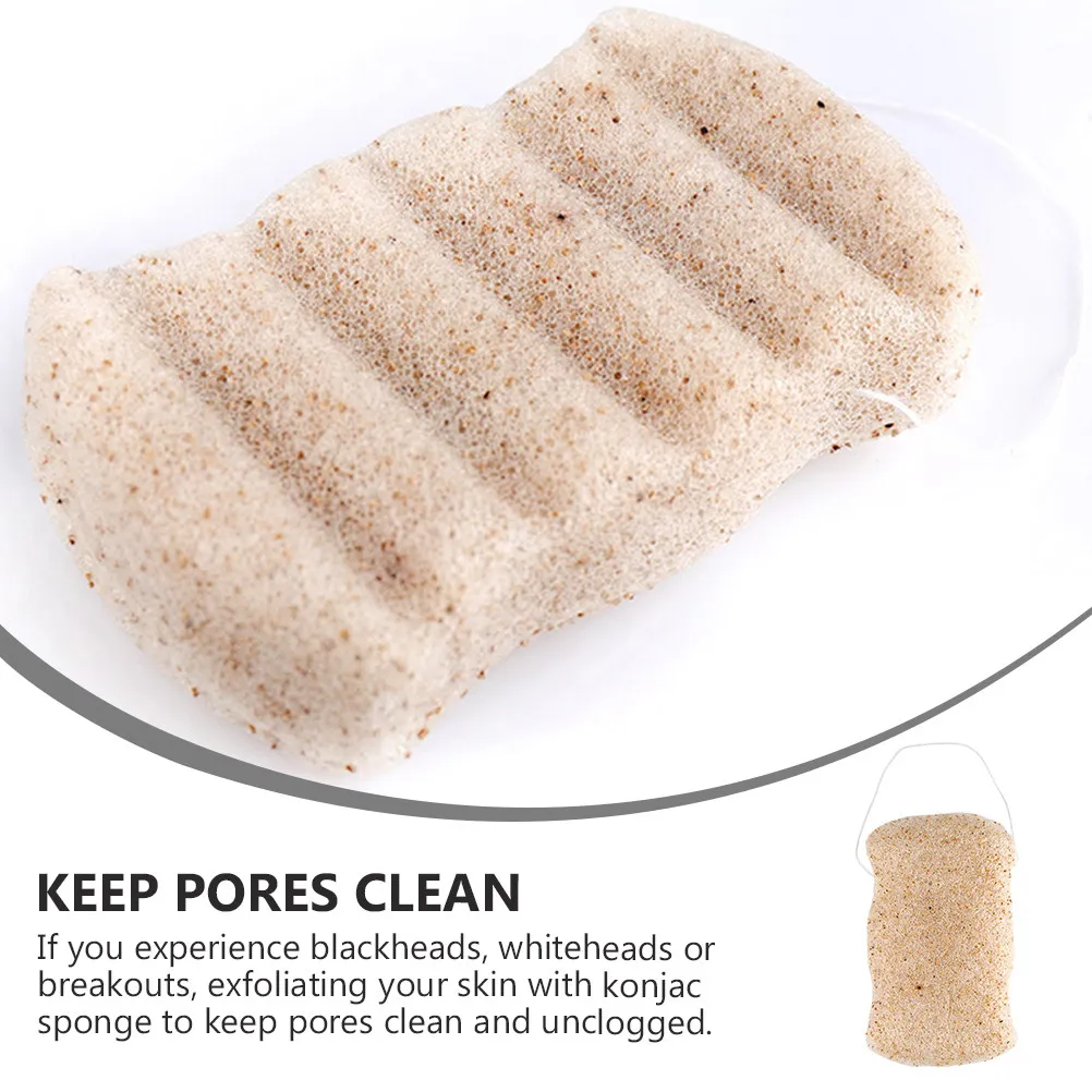 1Pcs Natural Konjac Facial Sponge Beige Soft Exfoliating Cleaning Puff Makeup Remover Skin Care Face Washing Pad view 3