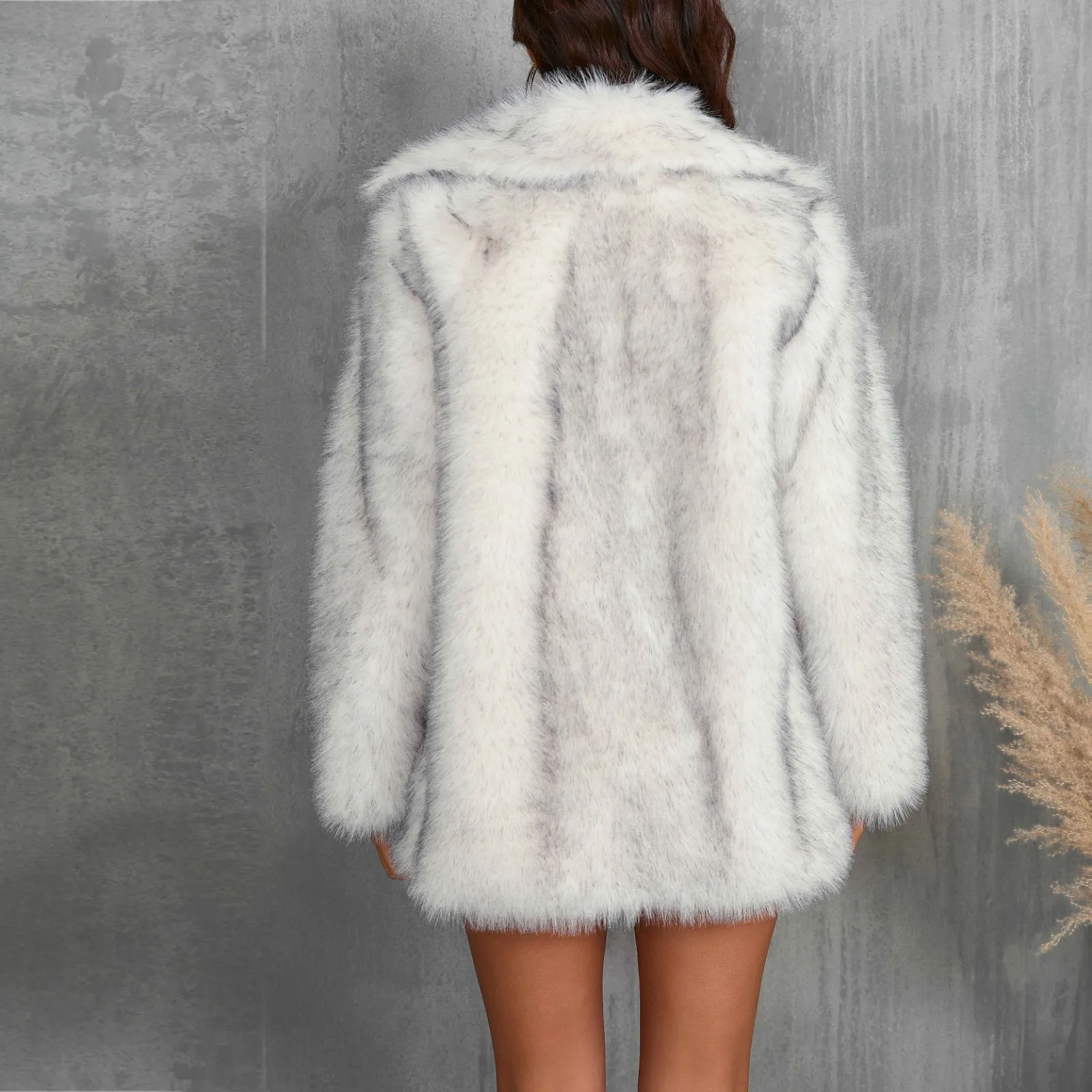 Winter Faux Fur Coats Women Lapel Collar Long Sleeve Loose Cardigan Short Jackets 2024 Elegant Lady Warm Chic Female Outerwears