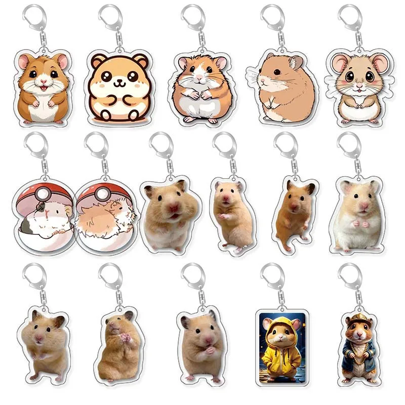 Fun Meme Im Just A Girl Sad Hamster Keychain Cute Animal Key Chain For Accessories Bag Funny Pendant Chaveio For Kids Xmas Gift