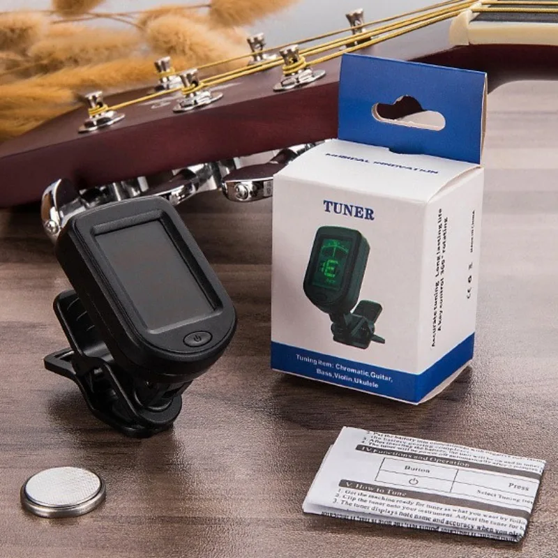 JOYO JT-09 Guitar Tuner Digital Clip-On Acoustic Tuner For Bass Violin Ukulele 360 Degree Rotatable Tuner Guitar Accessories