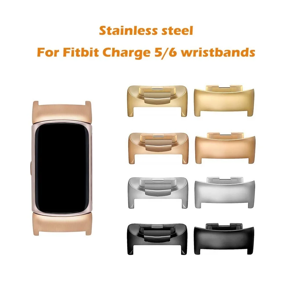 

For Fitbit Charge 5/6 Connector Stainless Steel 18mm Universal Metal Tip Rose Gold Black Silver Connector for Fitbit Charge 5/6