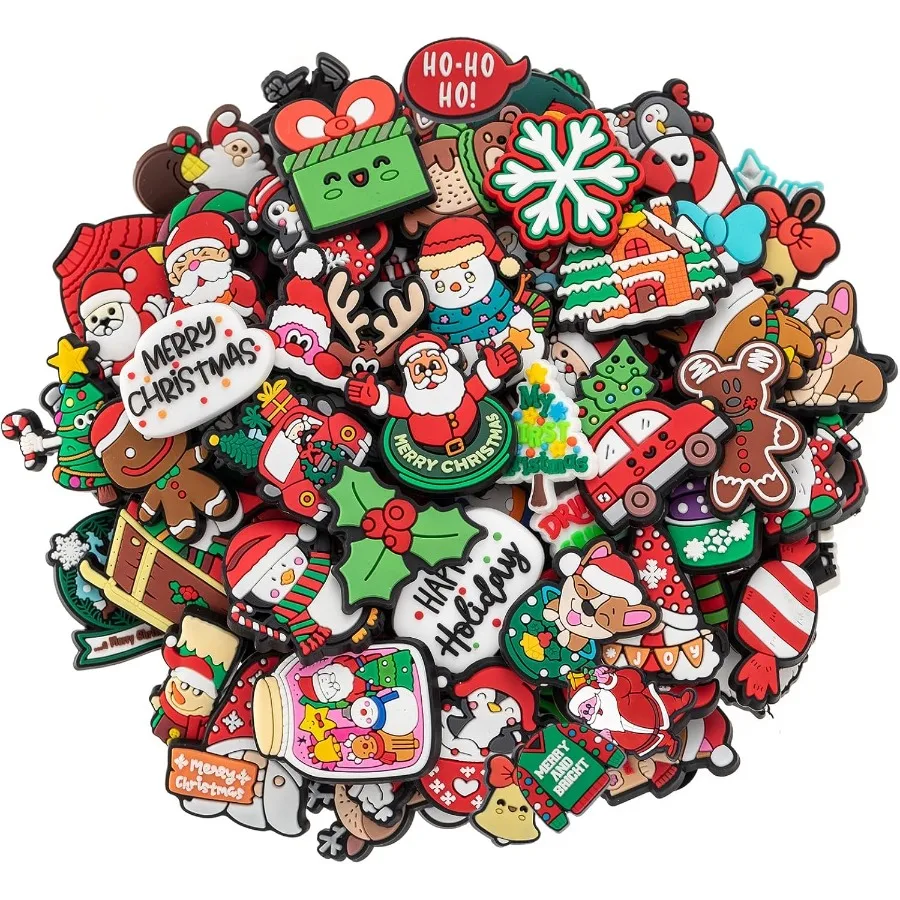 

3050 90 140 шт. случайные рождественские подвески для обуви, украшения, булавки Санта-Клауса, аксессуары для женщин, мужчин, мальчиков и девочек, взрослых, день рождения Крис