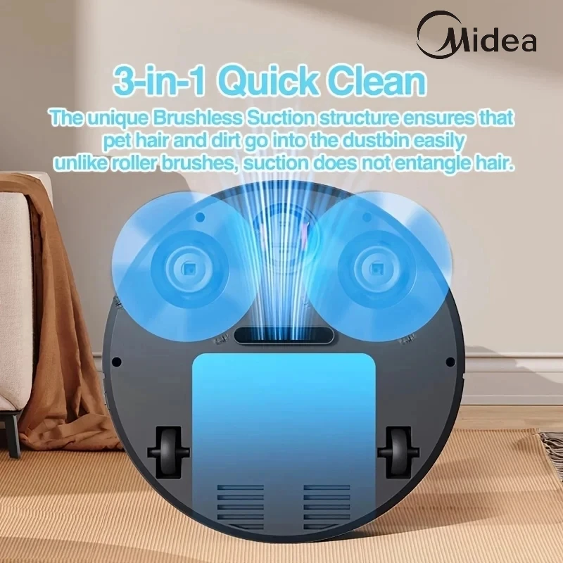 Midea 3-in-1 Smart Sweep Robot 4000pa Suction Power Fully Automatic Home Cleaning Machine USB Charge Smart Vacuum Cleaner New