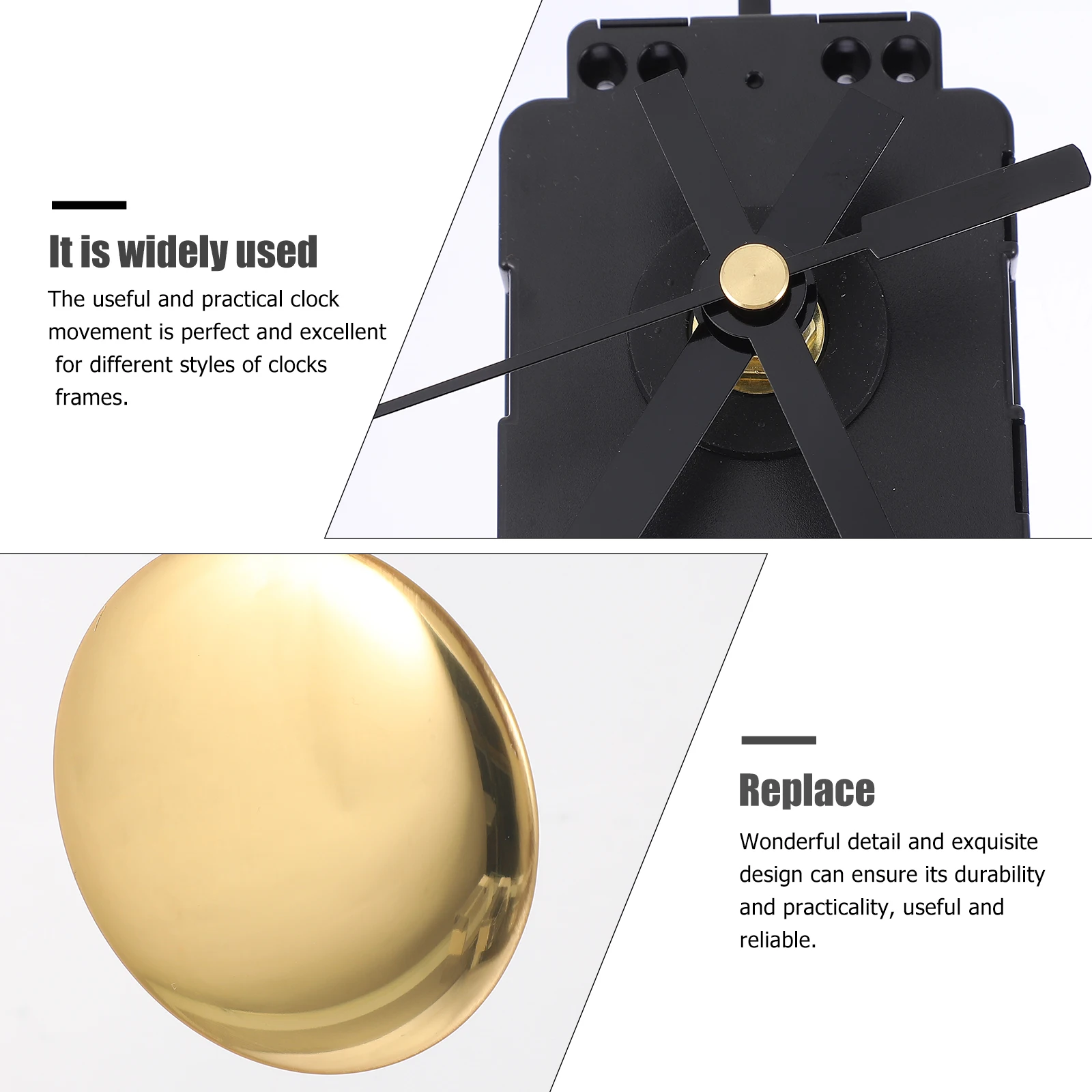 

1 set 1 Set Movement Replacement Parts For Wall Clock Diy Quartz Clock Movement Chime Pendulum Trigger Repair Kit Home Decor