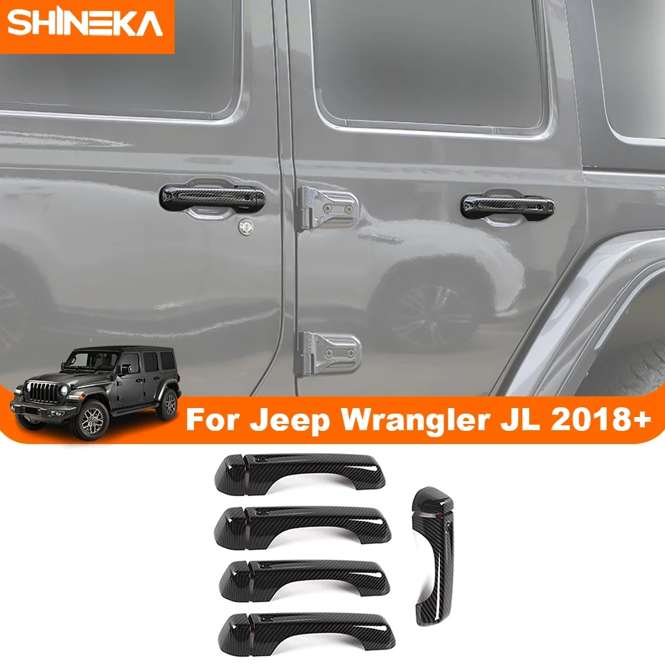 

SHINEKA декоративная накладка на дверную ручку для Jeep Wrangler JL 2018 2019 2020 2021 2022 2023 Up 4-дверные внешние аксессуары
