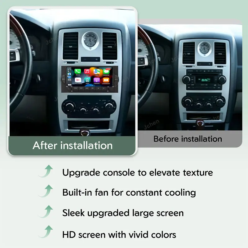 6.86 inch For Jeep Chrysler 300C Commander PT Cruiser Patriot RAM 1500 2500 Car Radio Android 16 Autoradio Touch Screen IPS QLED