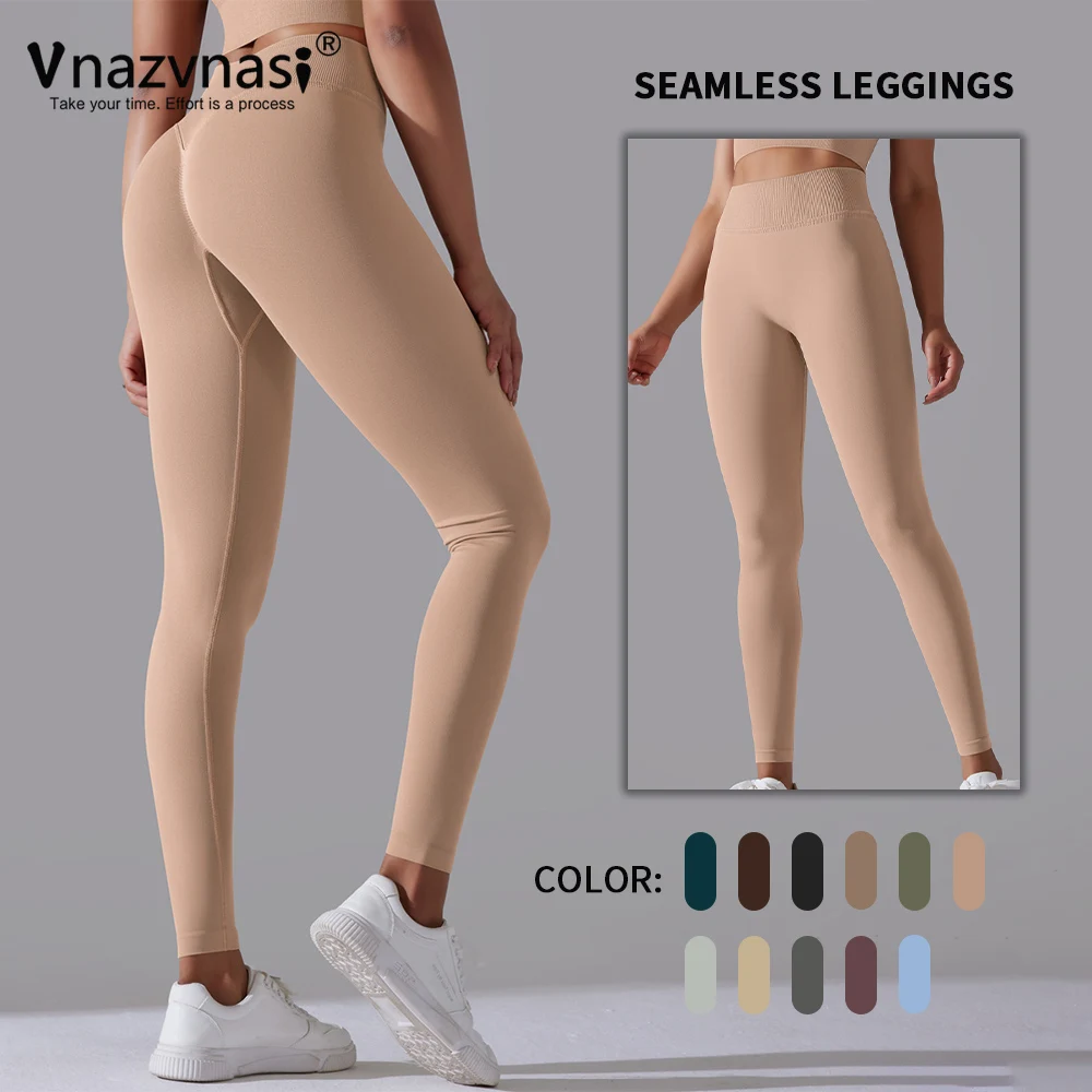 

Vnazvnasi Seamless High Waist Yoga Pants Leggings For Fitness Push Up Sports Tights Women Breathable Workout Clothes Sportswear