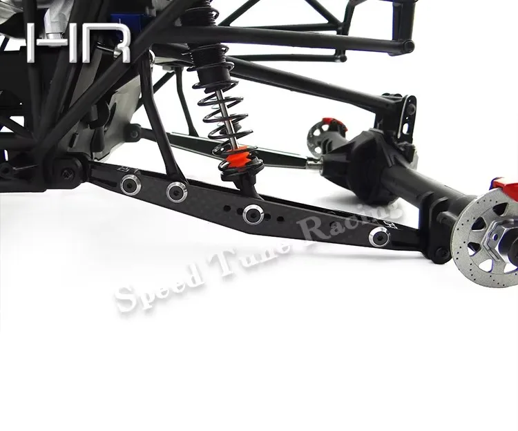 Haste de tração inferior traseira mista de fibra de carbono de liga de alumínio usinada CNC para Losi 1:10 Rock Rey Baja Rey 4WD