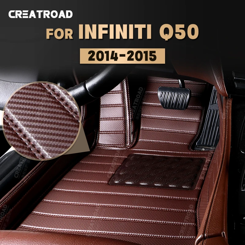 

Custom Carbon Fibre style Floor Mats For Infiniti Q50 2014 2015 Foot Carpet Cover Automobile Interior Accessories