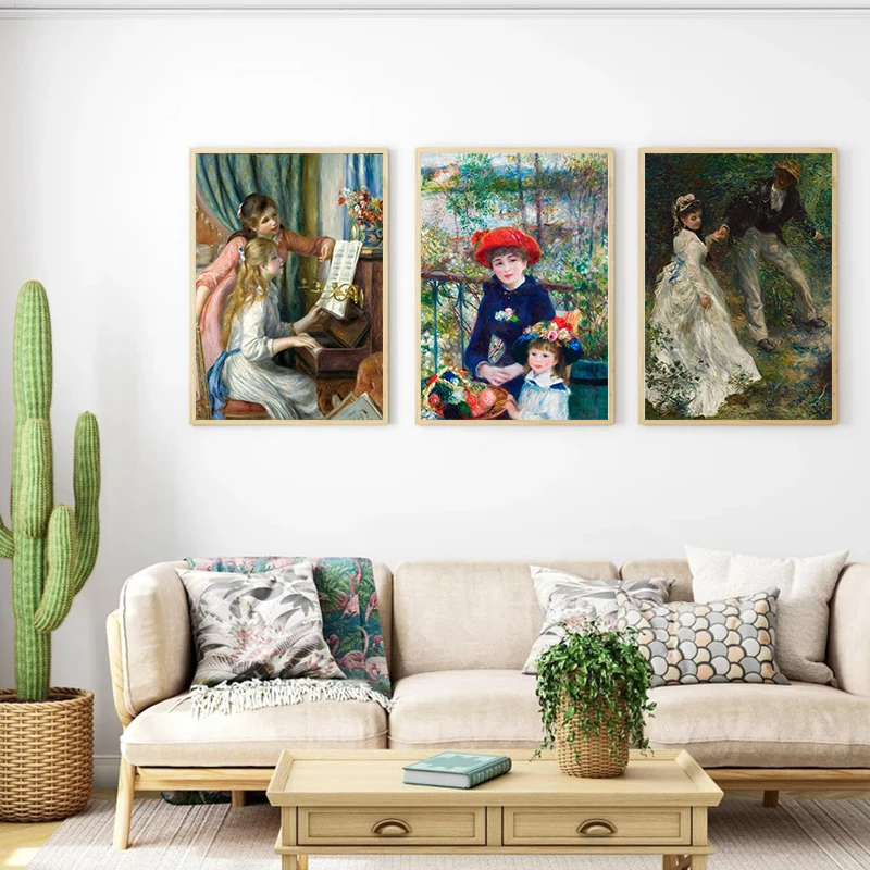 The Impressionists Auguste Renoir Art Canvas Prints Painting Bouquet Two Sisters Wall Art Posters Print Picture Home Room Decor