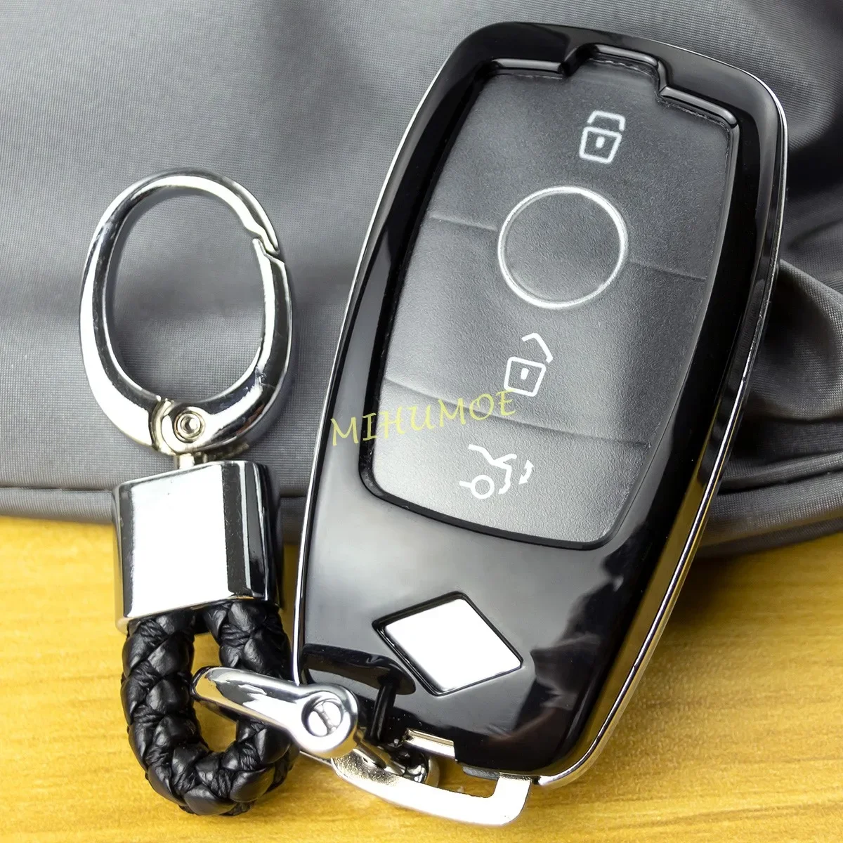 Car Key Chain Fob Case Cover Ring For Mercedes Benz A B C E S G GLA GLB GLC GLE GLS CLA CLS EQC W205 W213 H247 X253 V167 Black