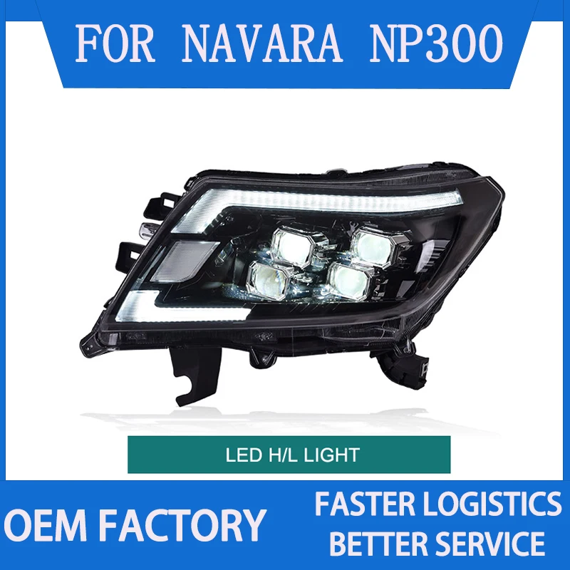 

1 Pair LED Headlight Assembly for NAVARA NP300 2015-2021 Headlights Plug and Play with LED DRL Dynamic Turning Front Headlights