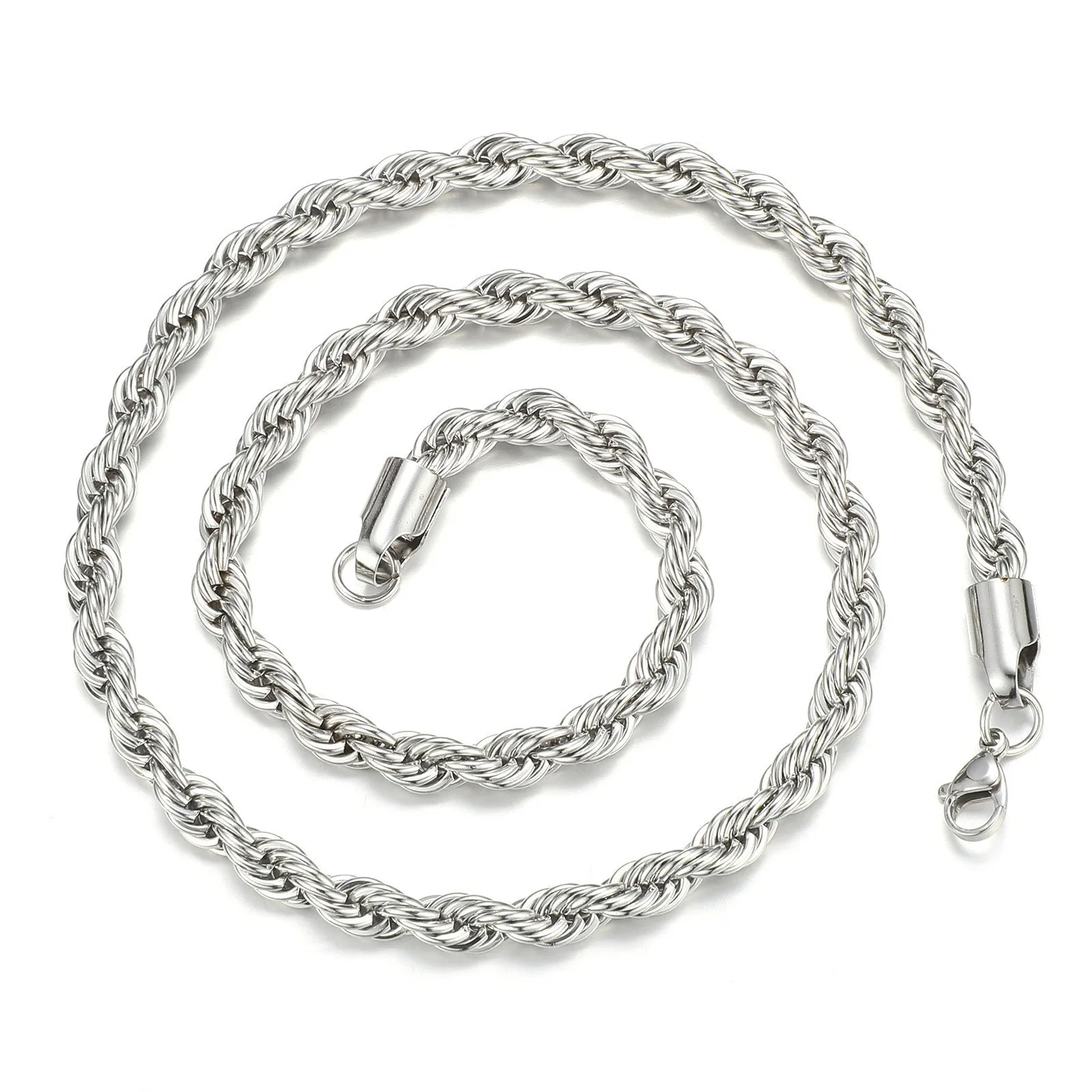 YQ 316L Edelstahl gedrehte Seilkette Halskette für Männer Frauen Schmuck Zubehör